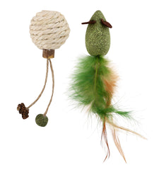 Duo de jouet chat souris herbe à chat + balle sisal