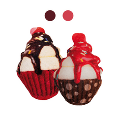 CUPCAKE FRAISE HERBE A CHAT