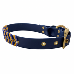 COLLIER BIOTHANE POLAR VIOLET + STRASS M