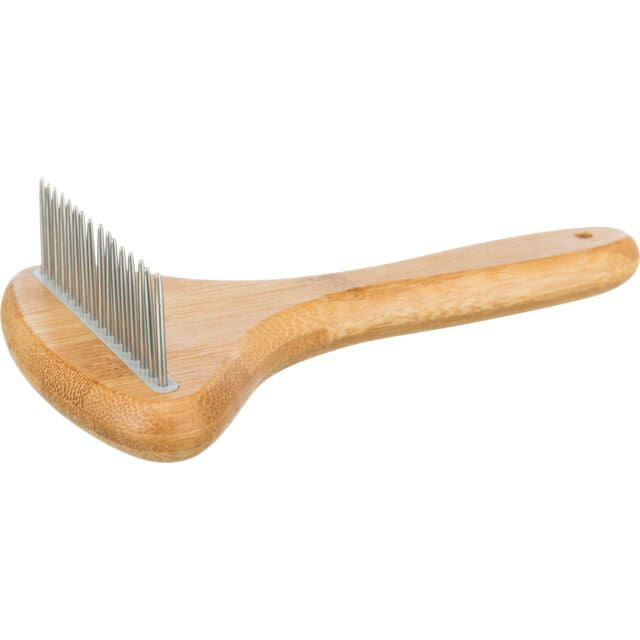 DÉMÉLEUR POIL LONG BAMBOU/MÉTAL 10X17CM
