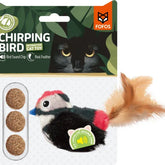 JOUET OISEAU NOIR SON HERBE A CHAT