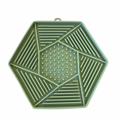 Tapis à lécher hexagone ventouse