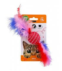 Balle avec plumes multicolores - HAPPY ZOO SHOP