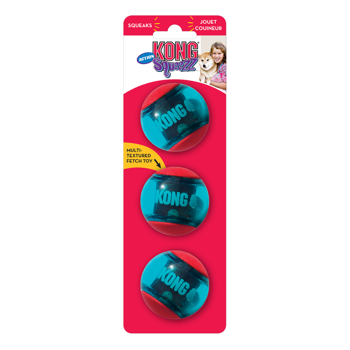 Kong squeezz balles x3