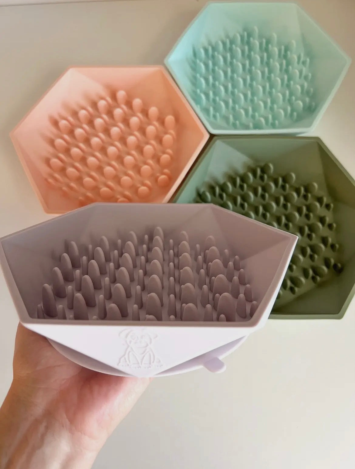 Gamelle anti glouton hexagonal