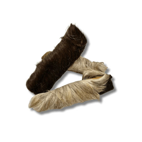 Morceau de peau de bœuf avec poils