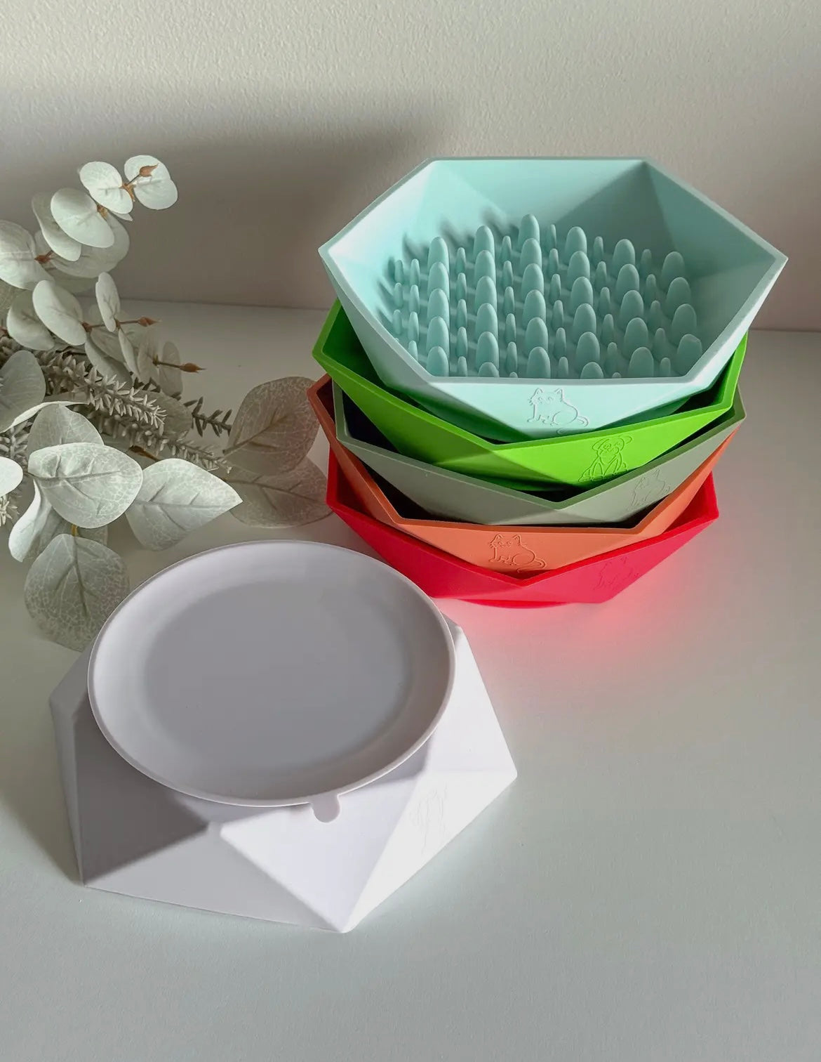 Gamelle anti glouton hexagonal