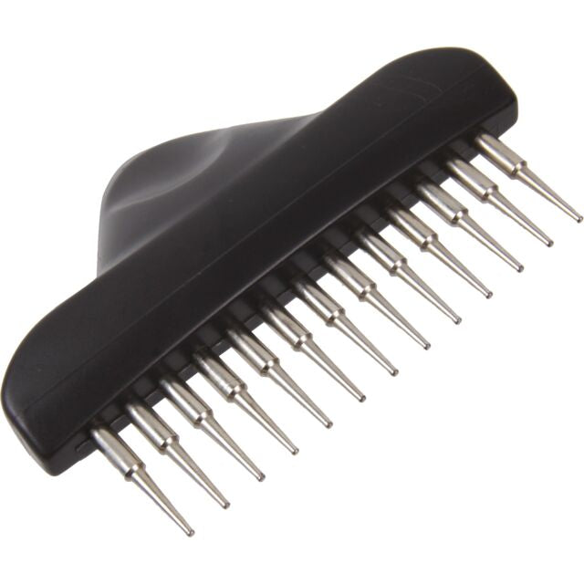 BROSSE POIL LONG, EPAIS EN PLASTIQUEMETAL 10 15 CM