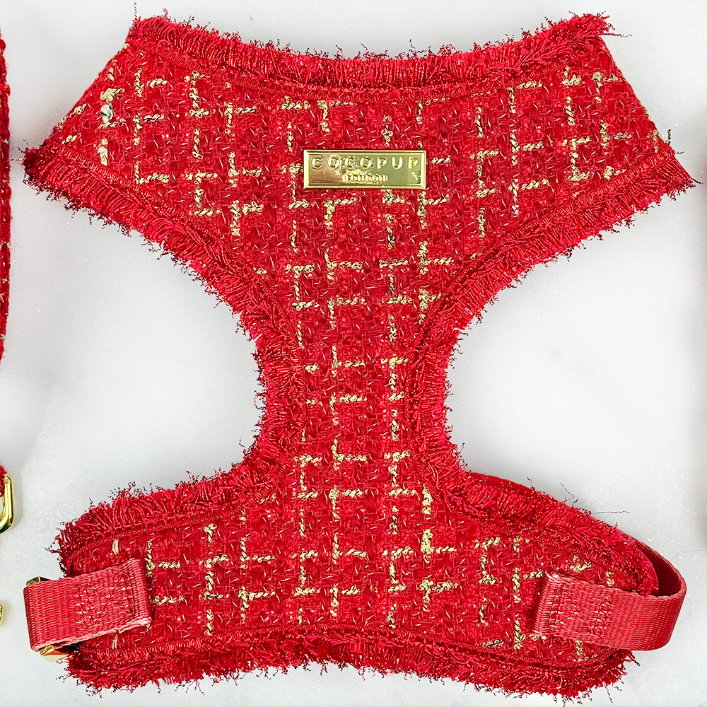 Harnais Red tweed texturé Cocopup London