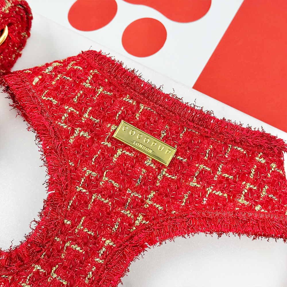 Harnais Red tweed texturé Cocopup London