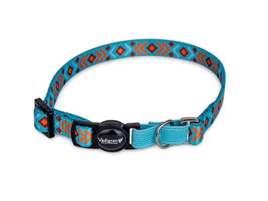 COLLIER CHAT GEOMETRIQUE BLEU