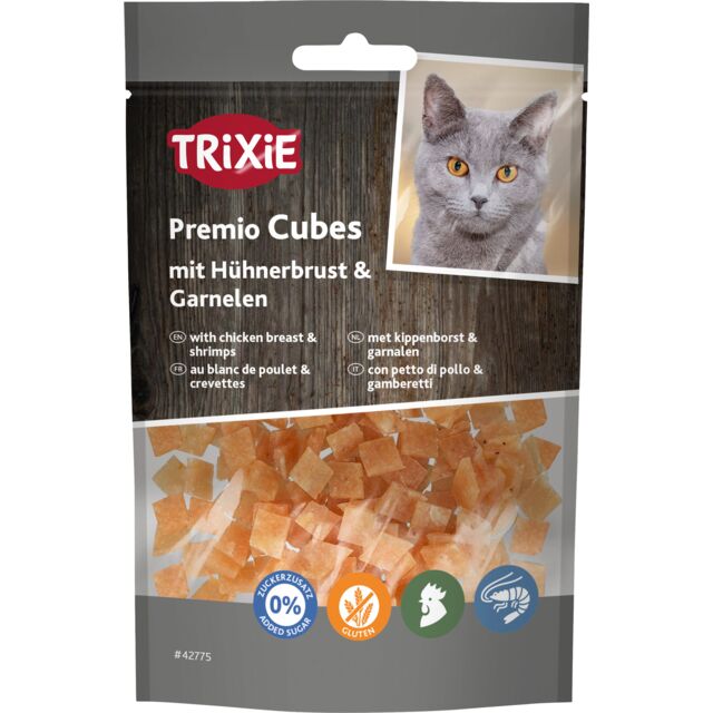 Cube blanc de poulet et crevettes