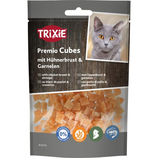 Cube blanc de poulet et crevettes