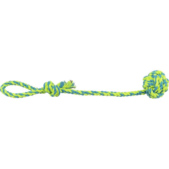 Balle avec corde bleu / citron