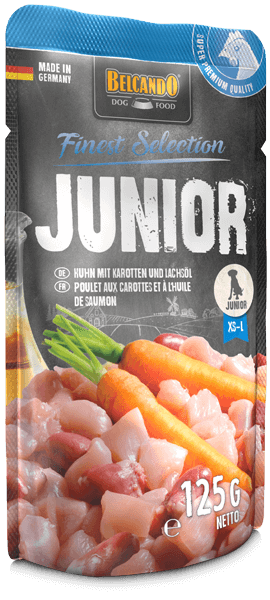 Sachet junior poulet aux carottes & huile de saumon - HAPPY ZOO SHOP